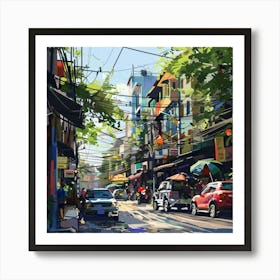 Street Scene In Vietnam Art Print