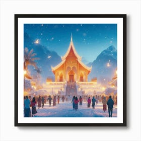 Christmas In Laos 2 Art Print