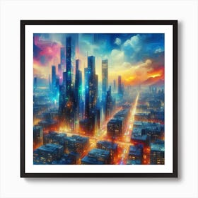 Futuristic Cityscape 2 Art Print