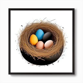 Easter Eggs In A Nest 102 Art Print