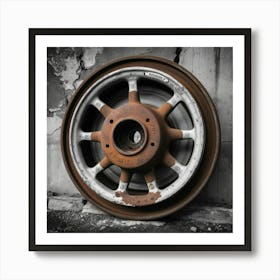 Rusty Wheel Art Print