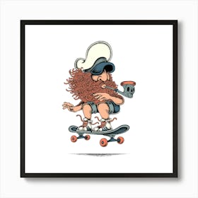 Sailor Skateboard S Art Print