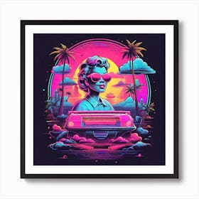 80s Girl In Sunglasses Poster