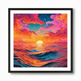 Sunset Painting 1 Art Print