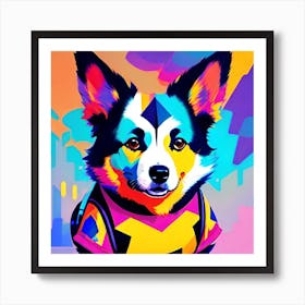 Dog In A Colorful Outfit Art Print