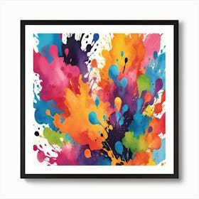 Colorful Splashes Of Paint 1 Art Print