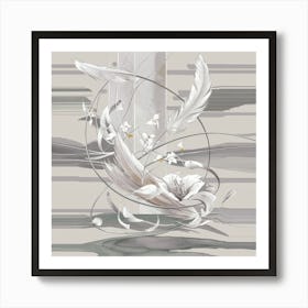 White Feathers 3 Art Print