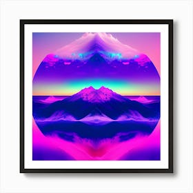 Psychedelic Mountains Art Print