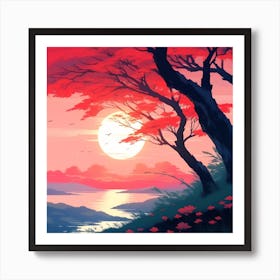 Sunset Hd Wallpaper Art Print