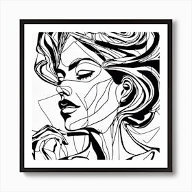 Abstract Portrait Of A Woman 1 Art Print