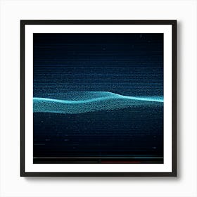 Abstract Digital Painting Showing A Grid Composed Of Geometric Patterns And Dots Interconnected Wav (5) Art Print