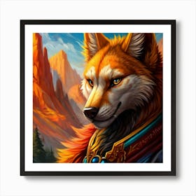 Wolf In The Mountains Art Print