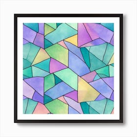 Watercolor Stained Glass Pattern Art Print