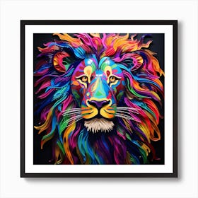 Colorful Lion 4 Art Print