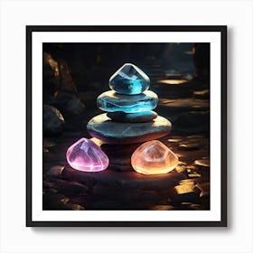 Glow balance stones 5 Art Print