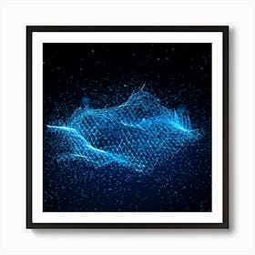 Abstract Blue Cloud Art Print