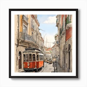 Lisbon Tram Art Print