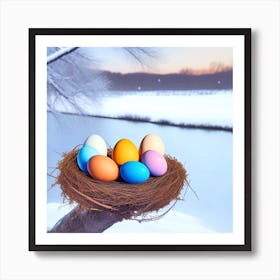 Easter Eggs In A Nest 52 Art Print