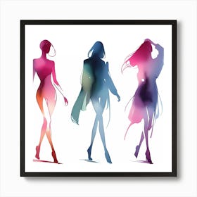 Fashion Women Silhouettes Art Print