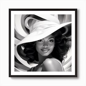 Black And White Hat 1 Art Print