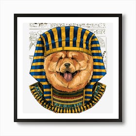 Ancient Egyptian Goddess Chow Chow Pyramid Puppy Dog Lover Art Print