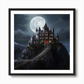 Castle At Night Art Print