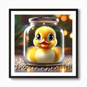 Duck In A Glass Jar 1 Art Print