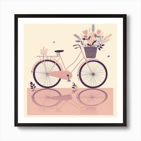 Vintage Bicycle With Flowers Art Print