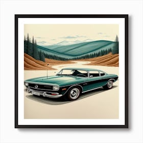 Green Car 5 Art Print