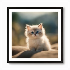 Cute Kitten With Blue Eyes 1 Art Print