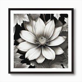 Black And White Flower 1 Art Print