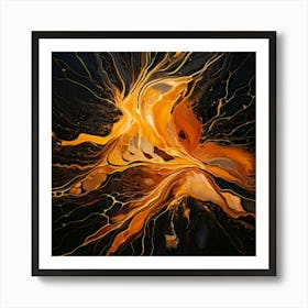 Firefly Vibrant Abstract Digital Art Showcasing Chaotic Beauty And Fluid Motion 52418 (2) Art Print