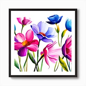 Watercolor Flowers Art Print