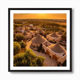 Tuscan Villas At Sunset Art Print