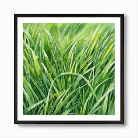 Watercolor Green Grass 2 Art Print