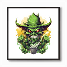 Green Gnome Art Print