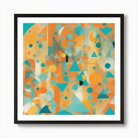 Cute Colorful Aesthetic Abstract Geometric In Bright O 2 Art Print