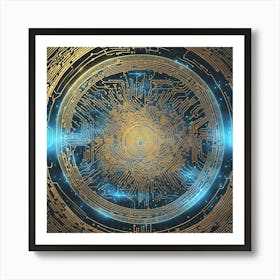 Circuit Board Abstract Background Art Print