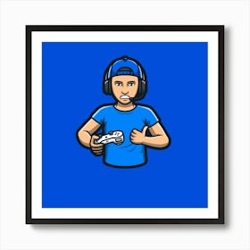 Cute gaming boy mascot Avatar Art Print