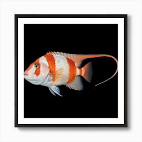 It's a vibrant fish with striking red and white stripes 1 Art Print