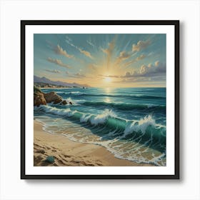 Sunset On The Beach 4 Art Print