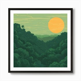 Sunset In The Jungle 2 Art Print