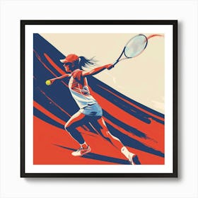 Tennis Player In Action 2 Art Print