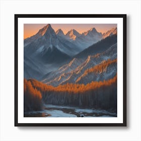 Dreamshaper V7 In This Harmonious Convergence Of Mountains For 0 Art Print