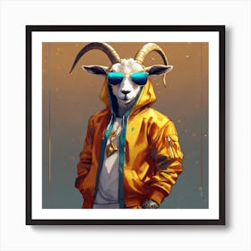 Goat With Sunglasses Art Print