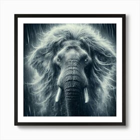 Elephant In The Rain 3 Art Print