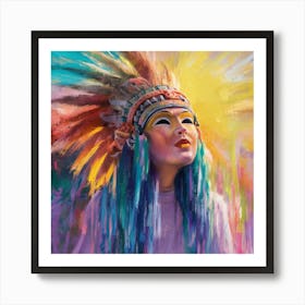 Aztec Woman Art Print