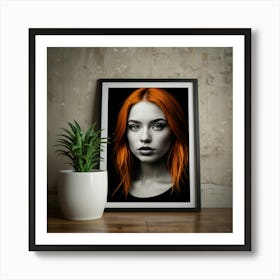 Portrait Of A Woman With Red Hair Affiche