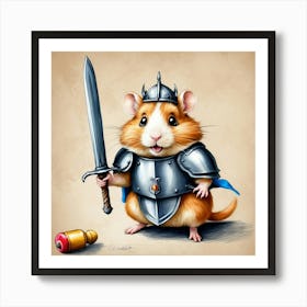 Knight Hamster 2 Art Print