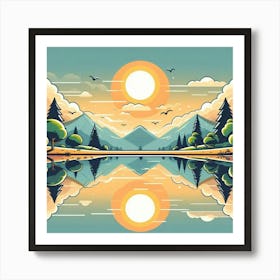 Sunset In The Mountains Art Print